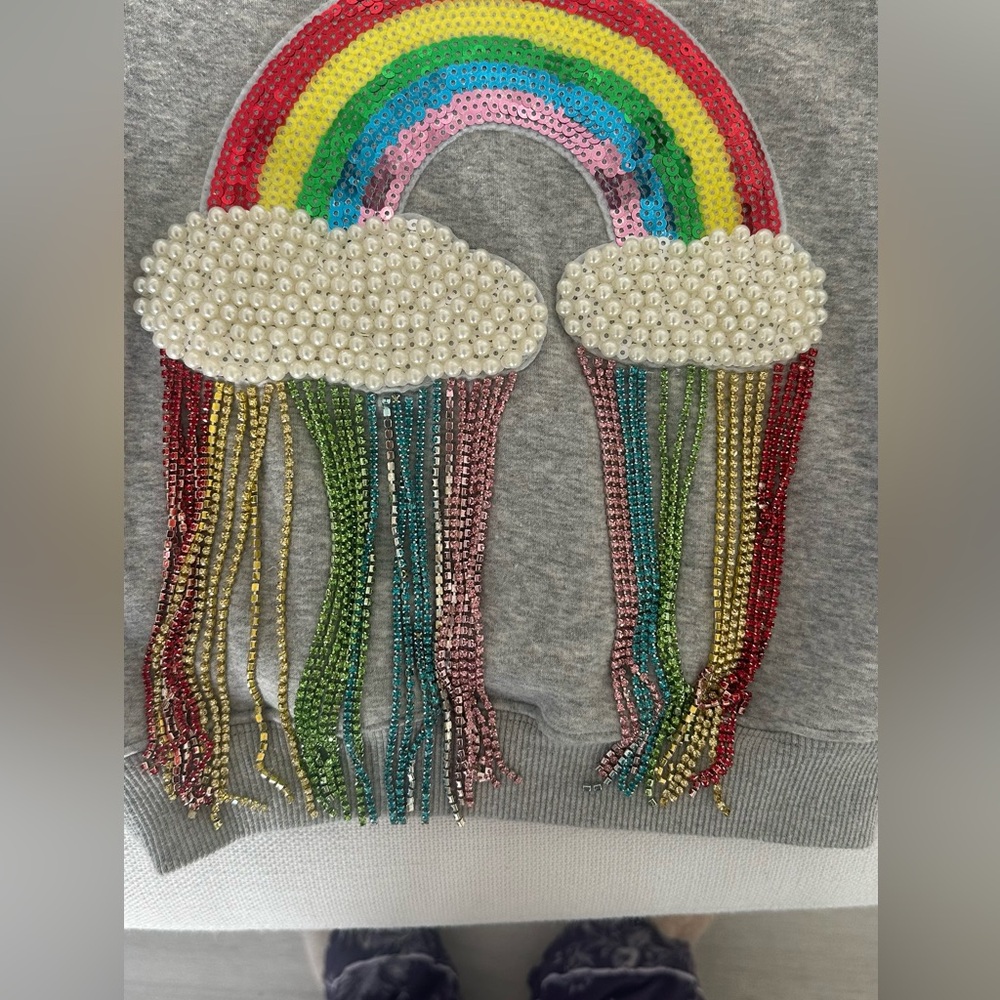 Lola and the boys rainbow hoodie and ruffle pink dress size 2 both